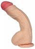 Elastyczne dildo z jądrami cyber skóra z kręgosłupem 24 cm